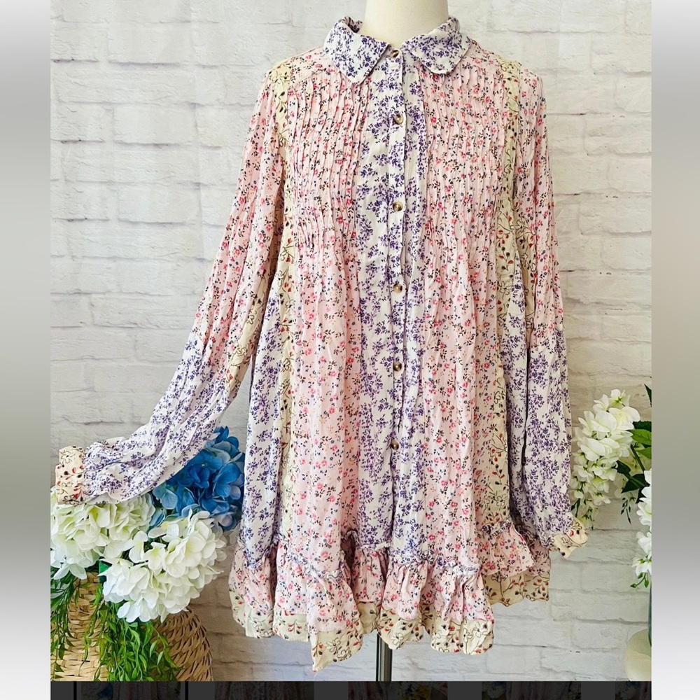Free people Floral Dress in Pink and Purple M